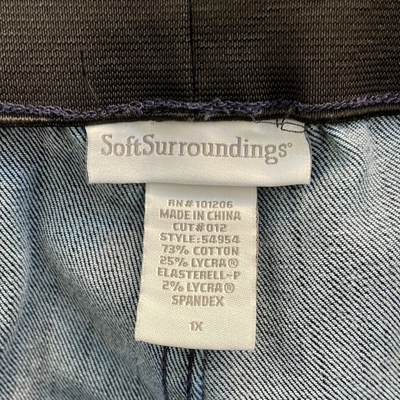 Soft Surroundings Pull On Flare Leg Dark Wash Jeans Plus Size 1X - Picture 4 of 4